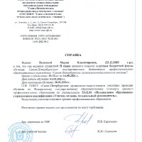 Материалы, подтверждающие поступление выпускников